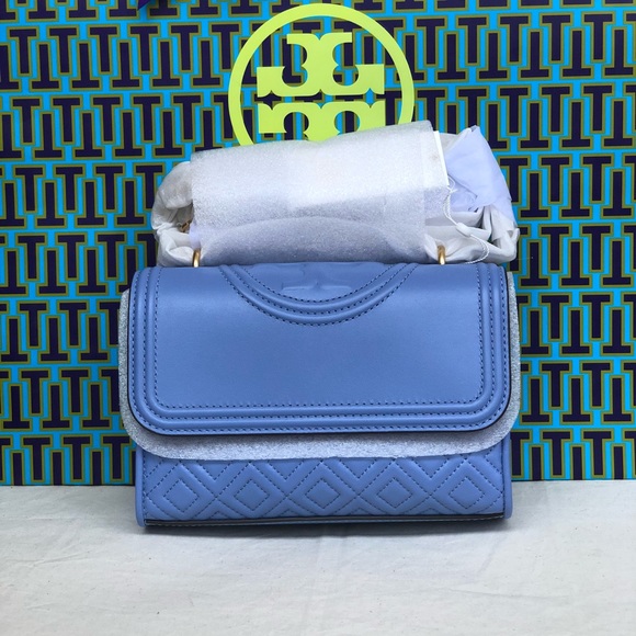 tory burch blue shoulder bag
